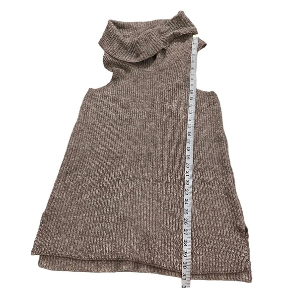 BKE Buckle Red Label Women Tan Knit Cowl Neck Sleeveless Sweater Mini Dress Sz M - Picture 12 of 13